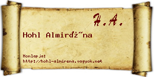 Hohl Almiréna névjegykártya